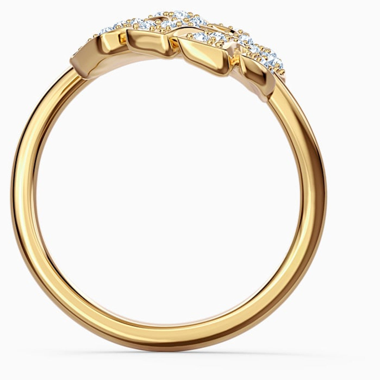 Bague Swarovski Tropical Leaf, placage de ton doré