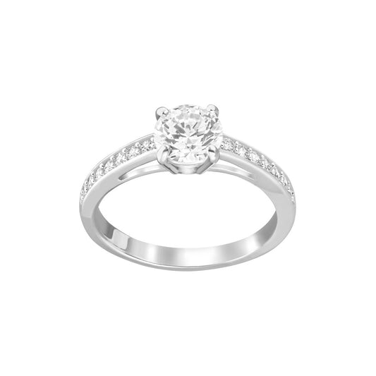 Bague Swarovski Attract Round, métal rhodié